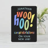 Neue Job-Gratulationen Fun Typografy Card Dankeskarte (Stehend Vorderseite)