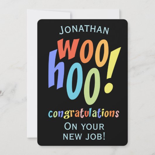 Neue Job-Gratulationen Fun Typografy Card Dankeskarte (Vorderseite)