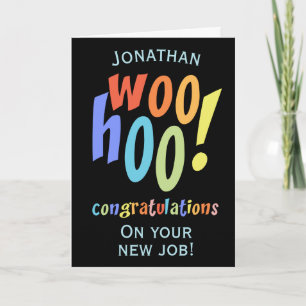 Neue Job-Gratulationen Fun Typografy Card Karte