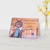 Neue Job kitty Grußkarte Karte (Gelbe Blume)