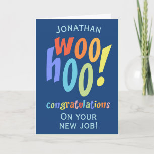 Neue Jobgratulation Spaß Typografie Karte