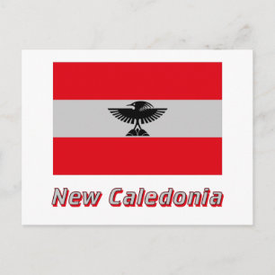 Neue Kaledonia-Flagge mit Namen Postkarte