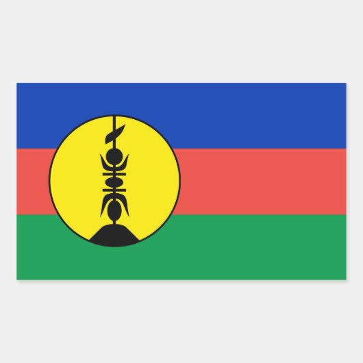 neue Kaledonia-Flagge Rechteckiger Aufkleber (Vorderseite)