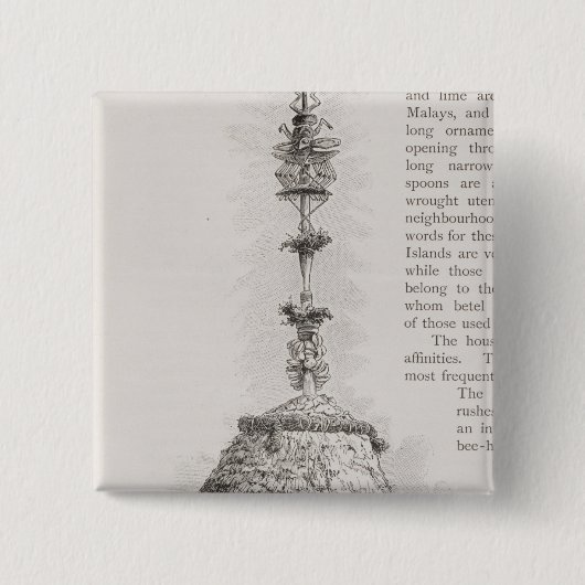 Neue kaledonische Hütte Button (Vorderseite)