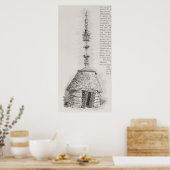 Neue kaledonische Hütte Poster (Küche)