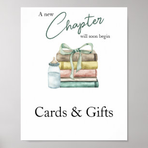 Neue Kapitel Babyduschkarten und Geschenke Poster