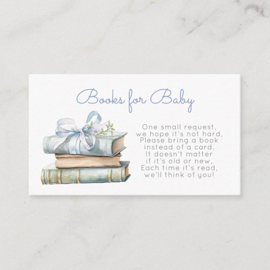 Neue Kapitel Blue Books für die Baby-Wildblume Begleitkarte (Vorderseite)