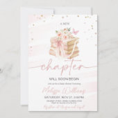 Neue Kapitel-Bogen-Wildblumen Schmetterlinge Baby  Einladung (Vorderseite)