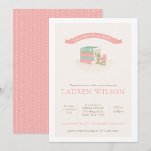 Neue Kapitel Kinderdusche Einladung - rosa