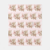 Neue Kapitel Rosa Bogen Streifen  Fleecedecke (Vorderseite)