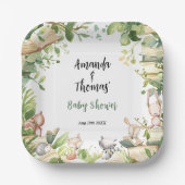 Neue Kapitel Tiere Kinderdusche Pappteller (Vorderseite)