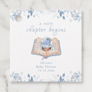 Neue Kapitel Winter Floral Schneeball Baby Shower  Geschenkanhänger