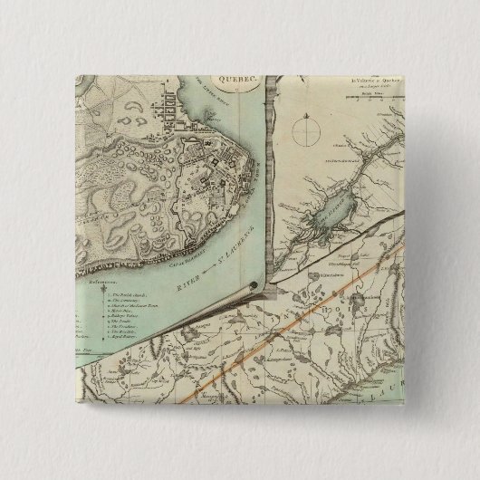 Neue Karte der Provinz Quebec Button (Vorderseite)
