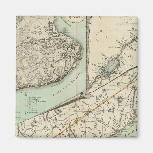 Neue Karte der Provinz Quebec Magnet (Vorne)