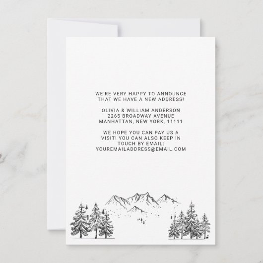 Neue Karte der Woods Moving Announcement Card (Rückseite)