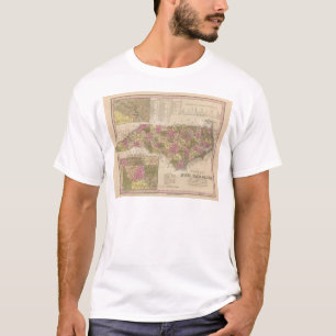 Neue Karte des North Carolina T-Shirt