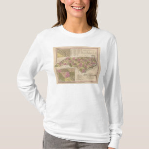 Neue Karte des North Carolina T-Shirt