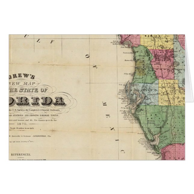 neue Karte des Staat von Florida Gezeichnet (Vorderseite (Horizontal))