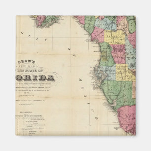 neue Karte des Staat von Florida Gezeichnet Magnet