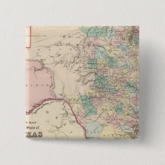 Neue Karte des Staat von Texas Button (Vorderseite)