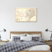 Neue Karte des Staat von Texas Leinwanddruck (Insitu (Schlafzimmer))