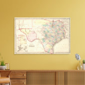 Neue Karte des Staat von Texas Leinwanddruck (Insitu (Wohnzimmer))