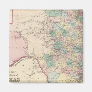 Neue Karte des Staat von Texas Magnet