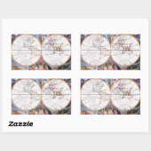 Neue Karte des Terraqueenmuschels Rechteckiger Aufkleber (Blatt)