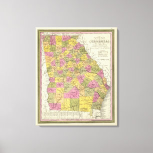 Neue Karte für Georgien Leinwanddruck