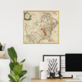 Neue Karte Nordamerikas Poster (Heimbüro)