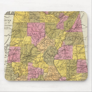 Neue Karte von Alabama Mousepad