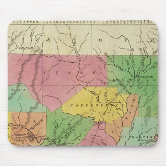Neue Karte von Arkansas 2 Mousepad (Vorne)