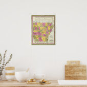 Neue Karte von Arkansas 2 Poster (Küche)