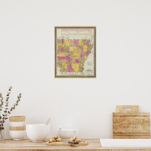 Neue Karte von Arkansas 2 Poster (Küche)