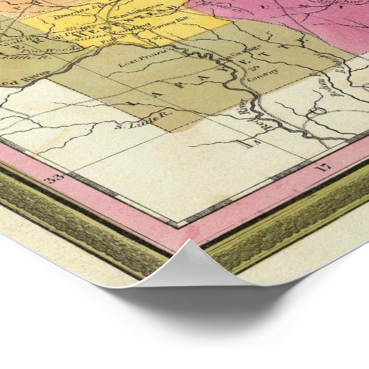 Neue Karte von Arkansas 2 Poster (Ecke)