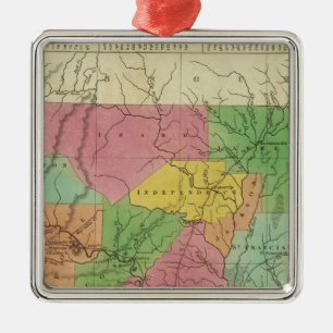 Neue Karte von Arkansas 2 Silbernes Ornament