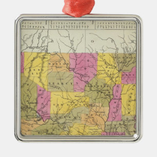 Neue Karte von Arkansas Ornament Aus Metall