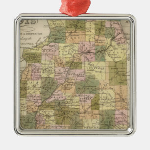 Neue Karte von Illinois 2 Ornament Aus Metall