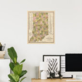 Neue Karte von Indiana Poster (Heimbüro)