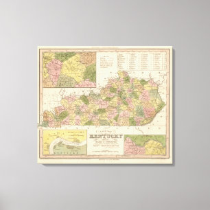 Neue Karte von Kentucky 2 Leinwanddruck