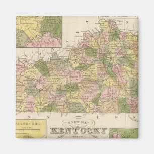 Neue Karte von Kentucky 2 Magnet