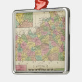 Neue Karte von Kentucky Silbernes Ornament (Links)