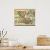 Neue Karte von Louisiana 2 Poster (Küche)