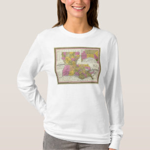 Neue Karte von Louisiana 3 T-Shirt