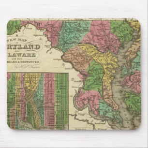 Neue Karte von Maryland und Delaware 2 Mousepad
