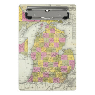 Neue Karte von Michigan 2 Mini Klemmbrett