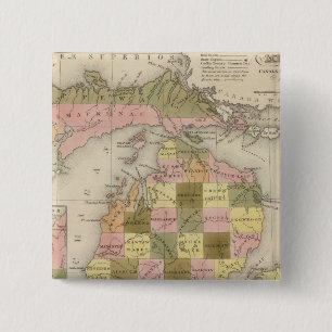 Neue Karte von Michigan Button