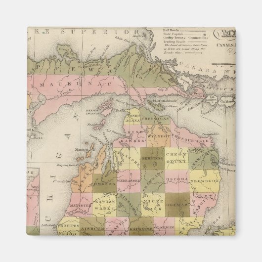 Neue Karte von Michigan Magnet (Vorne)