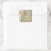 Neue Karte von Mississippi 2 Quadratischer Aufkleber (Tasche)