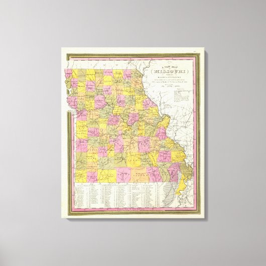 Neue Karte von Missouri 2 Leinwanddruck (Vorderseite)